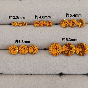 A003深黄水晶非华子耳窝耳钉耳骨钉螺丝拧扣钛钢捷克钻宝仕奥莎