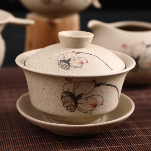 青瓷功夫茶具盖碗三才茶碗