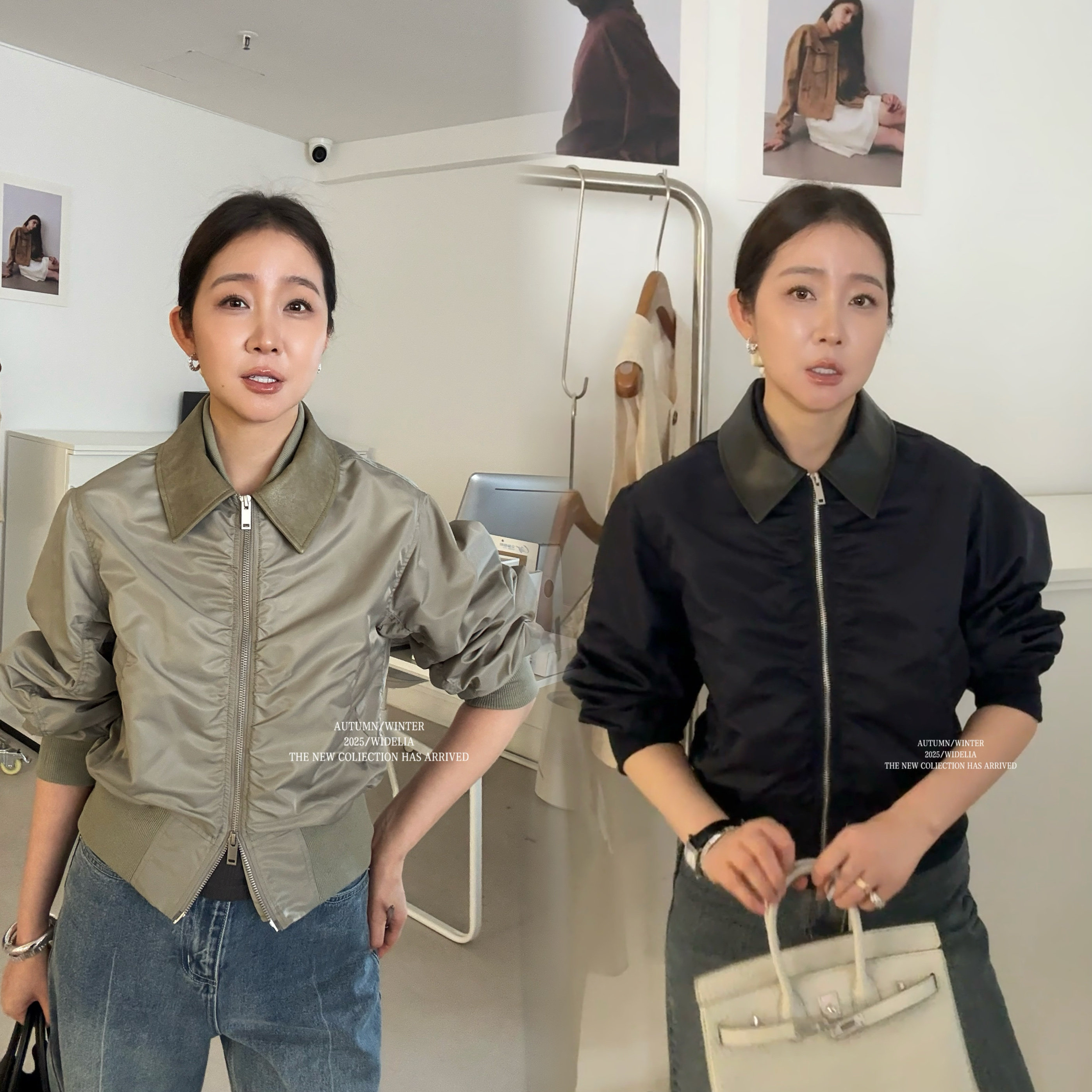 十三行widelia陈姬儿春夏新品韩版翻领拼色拉链飞行员夹克女7057