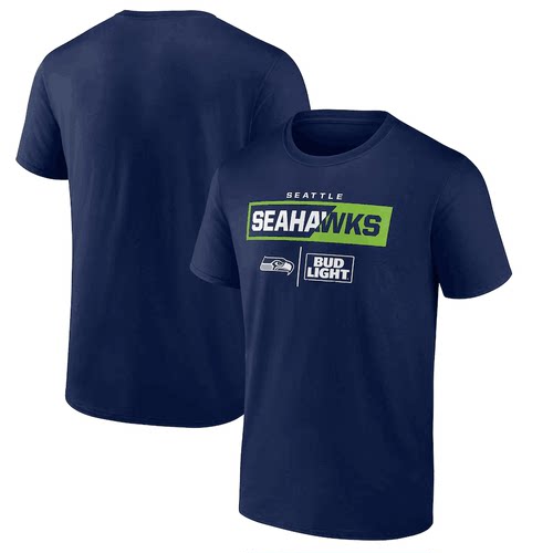 NFL球衣男夏季海鹰Seattle Seahawks休闲运动长袖宽松男士短袖T恤