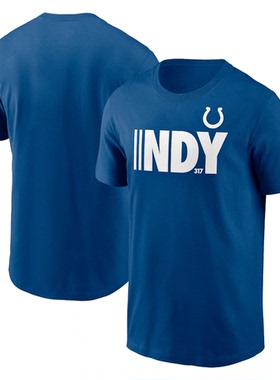 NFL球衣男夏季小马Indianapolis Colts休闲运动长袖宽松男短袖T恤