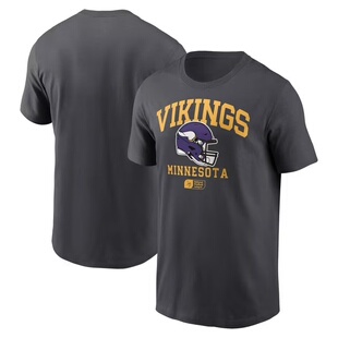 NFL球衣夏季维京人MinnesotaVikings橄榄球服宽松男士速干短袖T恤