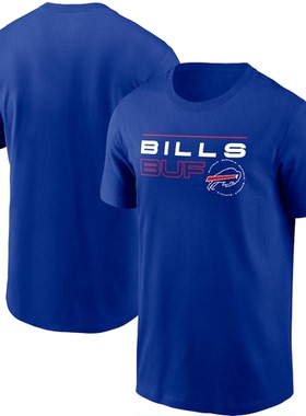 NFL橄榄球衣男夏季布法罗比尔Buffalo Bills休闲运动宽松短袖T恤