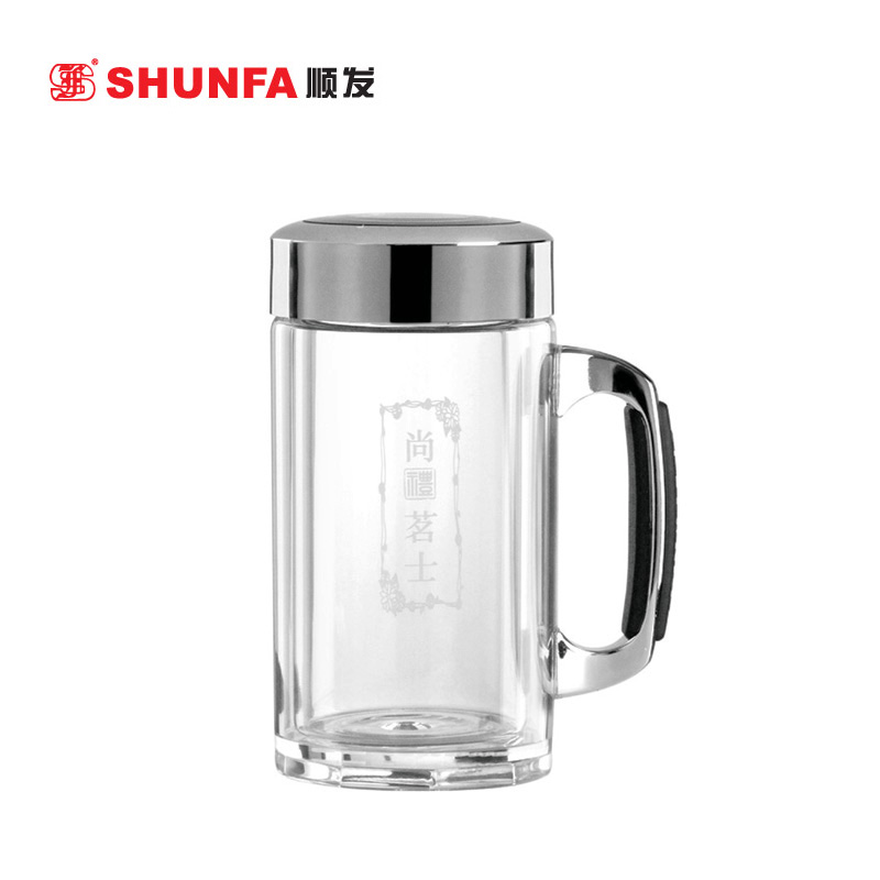 带手柄顺发尚礼茗士时尚隔热玻璃杯加厚密封耐热玻璃水瓶水杯包邮
