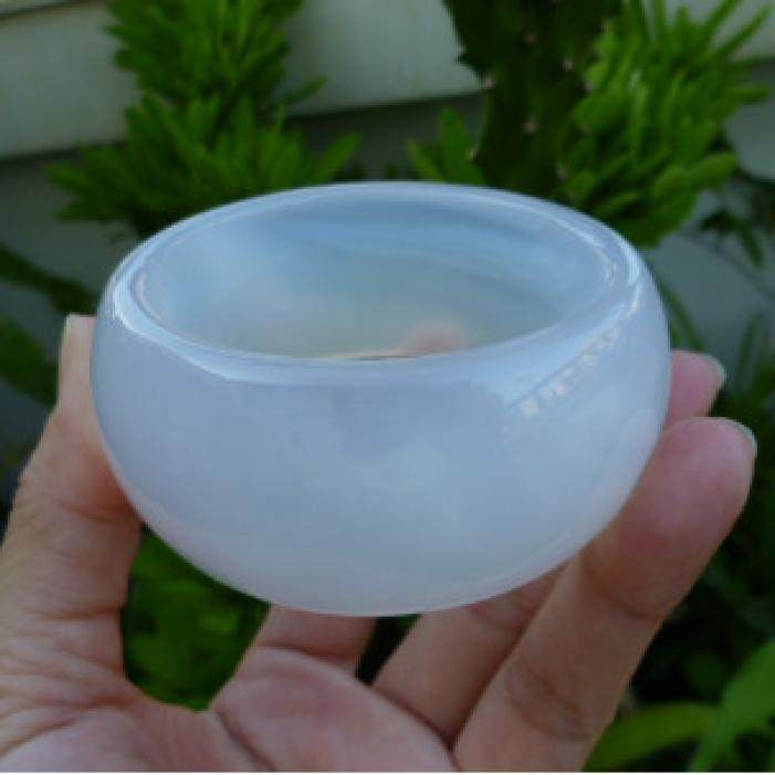 超宽明星版正品巴西纯天然白色玉髓玛瑙手镯时尚个性妈妈女友好礼