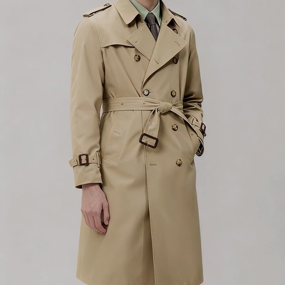 B家热卖肯辛顿战壕男士风衣秋季中长款全棉嘎巴甸英伦休闲外套