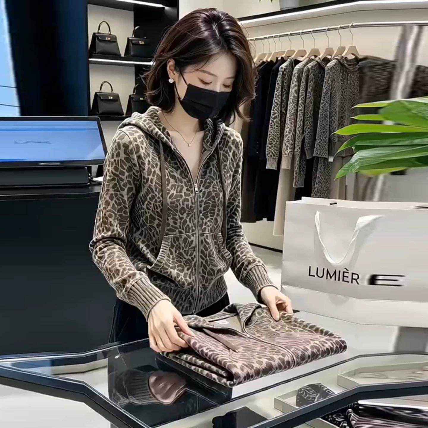 美式豹纹短款外套女2026秋季新款