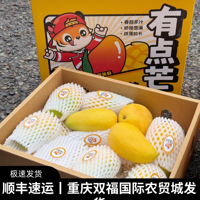 有点芒小台芒礼盒装带箱约5斤新鲜芒果端午送礼单位团购福利双福
