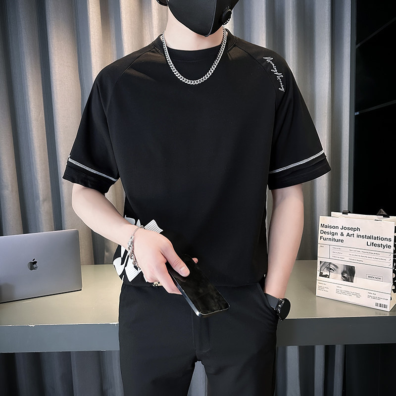 夏季新款男士短袖T恤青少年潮牌宽松打底衫TX01-P58,男装T恤,星座712-1