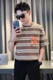 夏季潮牌条纹短袖t恤男士潮流百搭休闲上衣半袖TX03-P58，男装T恤，星座712-1