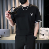 刺绣字母t恤男士夏季新款痞帅半袖潮流圆领短袖体恤TX05-P58，男装T恤，星座712-1