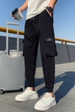 男士休闲裤夏季薄款九分裤潮牌宽松哈伦裤社会小伙九分裤A100-P48，男装休闲裤，星座712-1