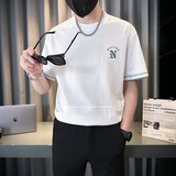刺绣字母t恤男士夏季新款痞帅半袖上衣潮流圆领短袖体恤TX05-P58，男装T恤，星座712-1