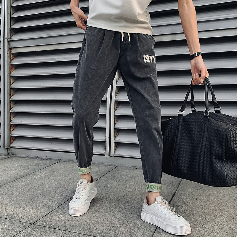 夏季九分裤男士牛仔裤潮牌宽松修身裤子薄款9分裤A104-P58,男装牛仔裤,星座712-1
