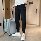夏装新款男士休闲裤社会小伙网红裤子束脚裤修身小脚九分裤AK82，男装休闲裤，星座712-1