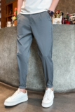 休闲裤男夏季2024新款韩版潮流修身直筒小脚九分裤男士休闲裤A177，男装休闲裤，星座712-1