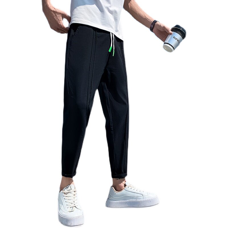 社会小伙裤子男士休闲裤纯色修身小脚裤夏季薄款九分裤A20P48控68,男装休闲裤,星座712-1