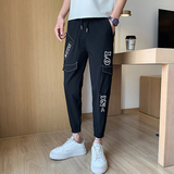 男士休闲裤夏季薄款九分裤社会小伙网红裤子束脚裤712-1-A107-P48，男装休闲裤，星座712-1