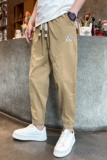 夏季潮牌九分裤男工装裤痞帅小脚裤2024新款男裤裤子休闲裤A176，男装休闲裤，星座712-1