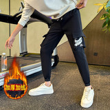 2024春装新款男士休闲裤加厚保暖长裤潮牌束脚裤工装裤A169加绒，男装休闲裤，星座712-1
