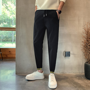 夏季新品男士休闲裤高级感花边休闲裤修身小脚裤青少年服装 AK133,男装休闲裤,星座712-1