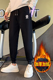 黑色加绒裤子男士休闲裤社会小伙运动裤冬季长裤A68-P55加绒，男装休闲裤，星座712-1
