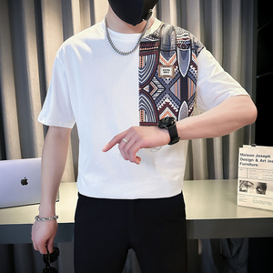 夏季新款男士休闲短袖T恤衫青少年时尚潮牌打底衫 TX02-P58图片