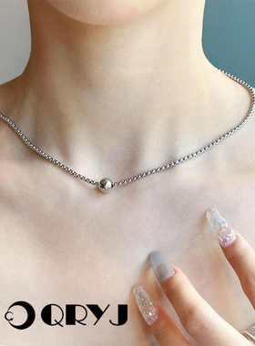 Powkeen双层圆形吊牌项链&单珠锁骨项链