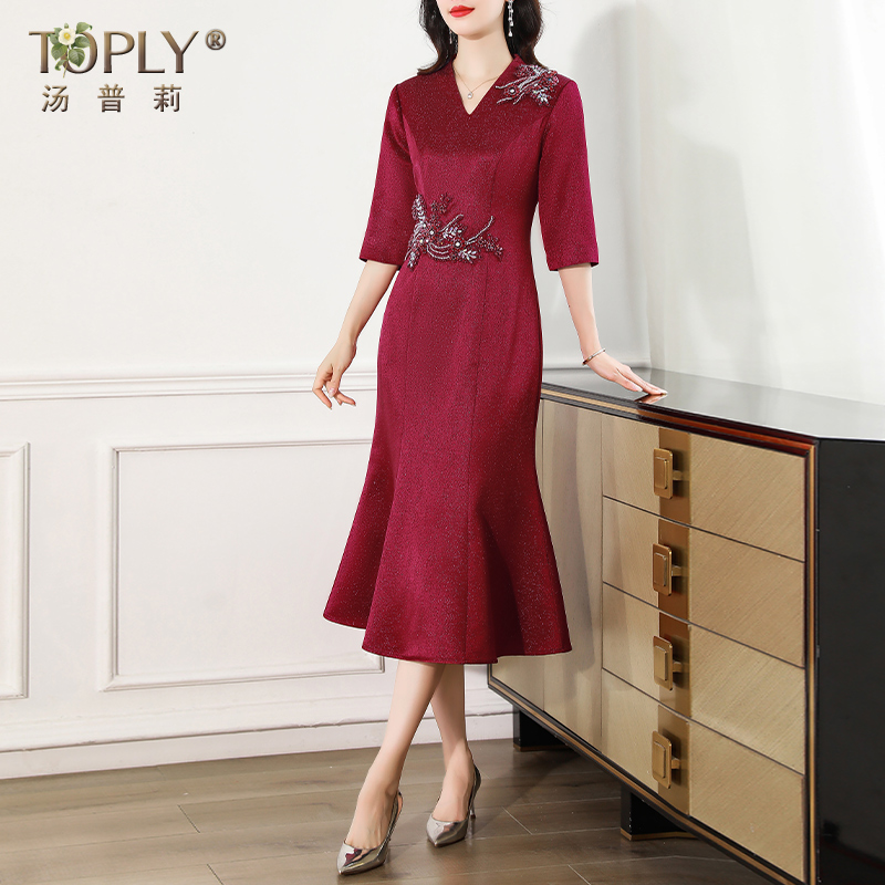 喜婆婆婚宴礼服高端秋冬轻奢