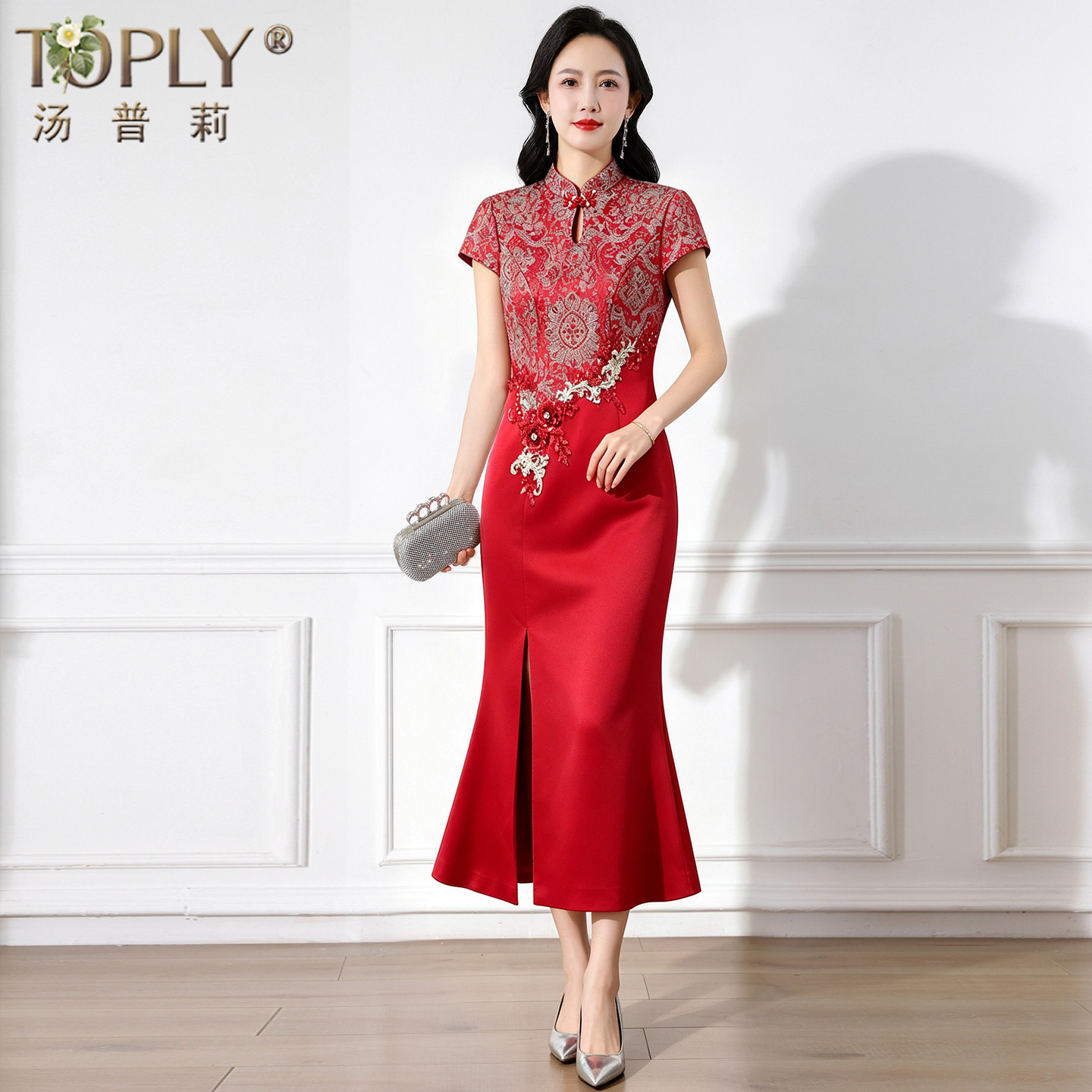 婚宴礼服装连衣裙喜妈妈鱼尾裙女图片