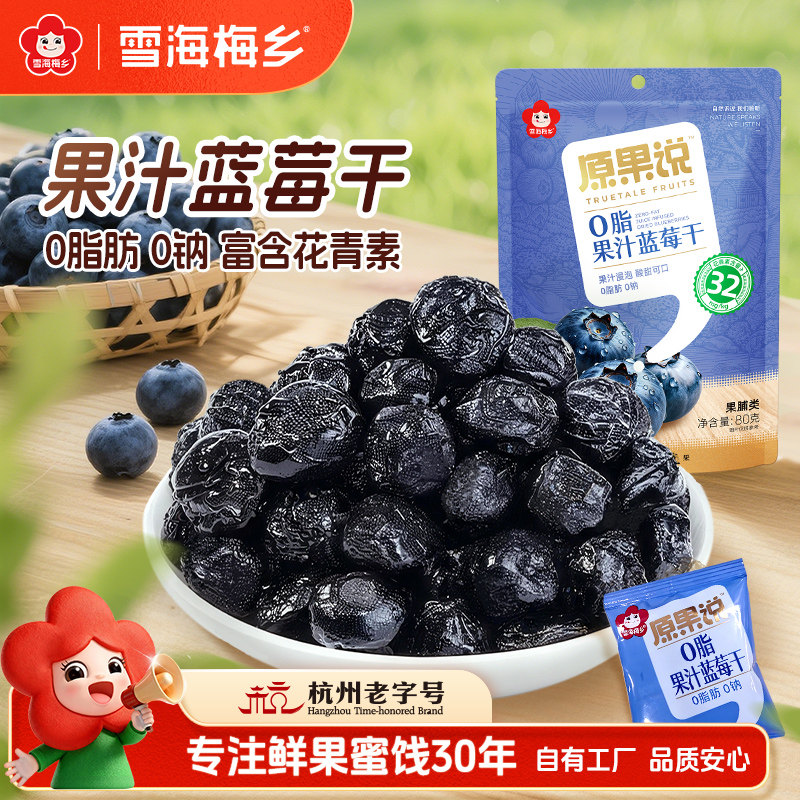 雪海梅乡 0脂果汁蓝莓干孕妇儿童解馋果干零食 独立小包配料干净
