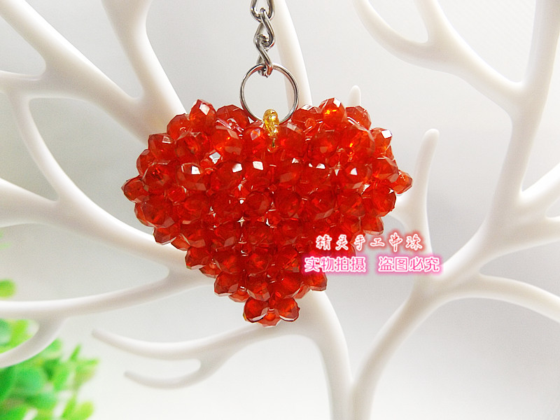 手工DIY材料包小爱心仿水晶挂件