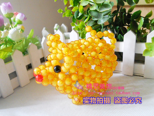 精灵手工串珠十二生肖金猪材料包 手工串珠金猪 纯手工串珠diy