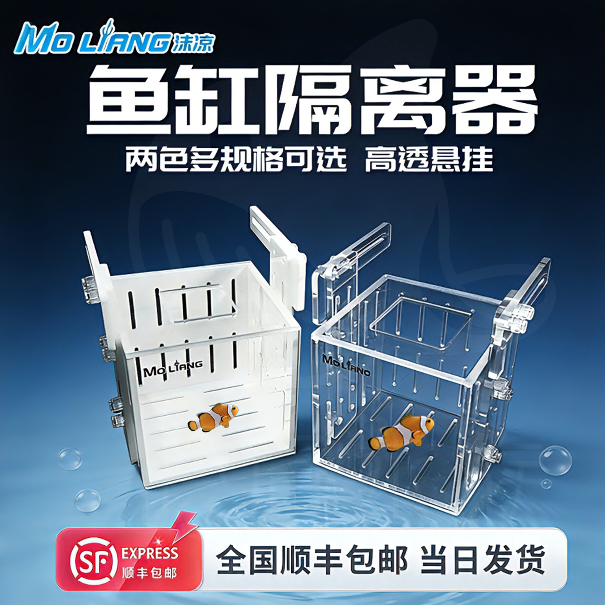 沫凉鱼缸隔离盒亚克力高清隔离盒白点鱼喂食盒水族珊瑚检疫捕鱼盒
