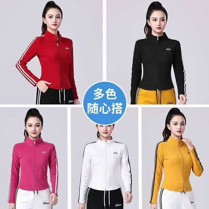 广场舞薄绒健身操立领长袖上衣