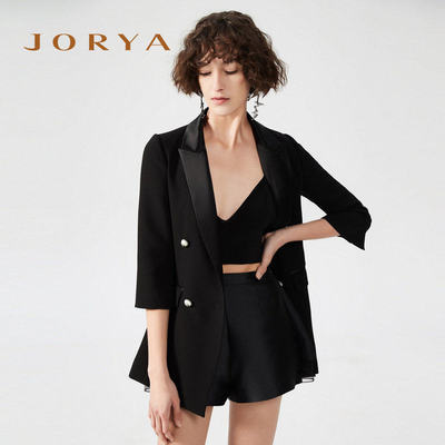 JORYA商场同款夏优雅简约纯色印