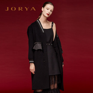 JORYA欣贺卓雅秋冬灵活系带设计女大衣J1603402