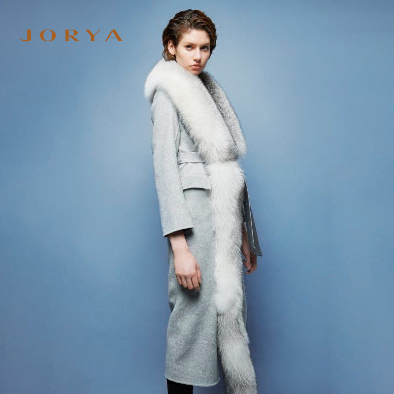 JORYA欣贺卓雅秋季长款毛呢外套女大衣K8400904