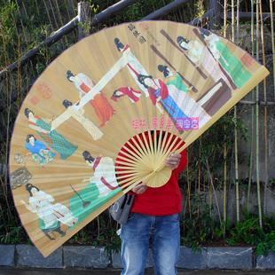 唐代仕女扇 捣练图.张萱 仿古壁挂大扇子 国潮文创墙挂装饰大折扇