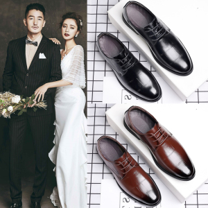 2024新郎结婚拍婚纱照礼鞋英伦夏天商务休闲皮鞋男士配西装鞋伴郎