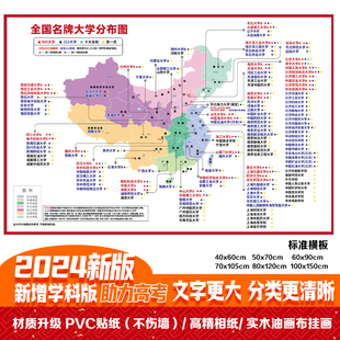 新全国重点高校分布图985211双一流重点大学名校高中报考墙贴超大