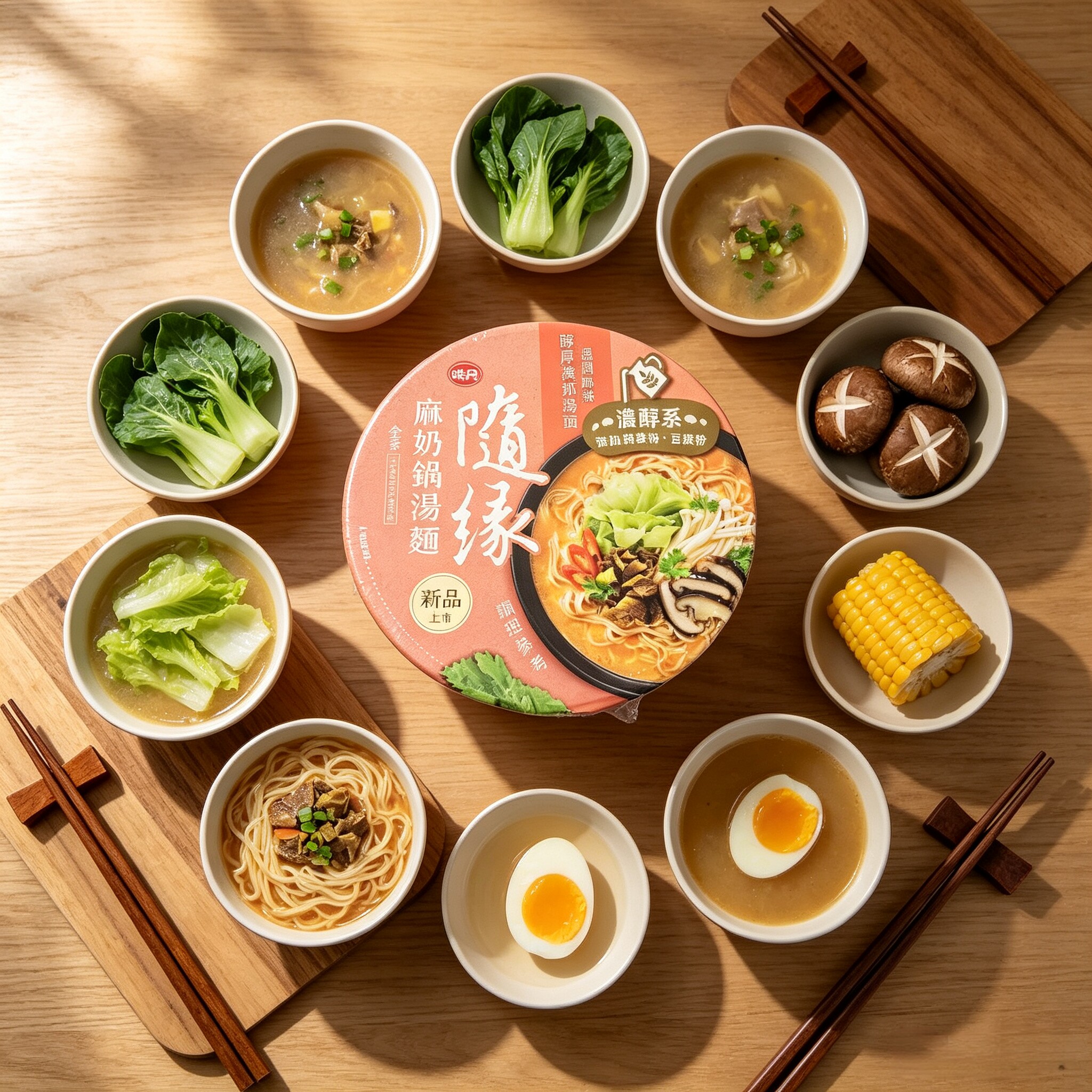 台湾味丹方便面随缘全素麻奶锅汤面豆浆粉素食面碗装泡面108g
