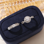 结婚仿真扭臂钻戒对戒活口可调节love相伴婚礼仪式 用戒指求婚道具