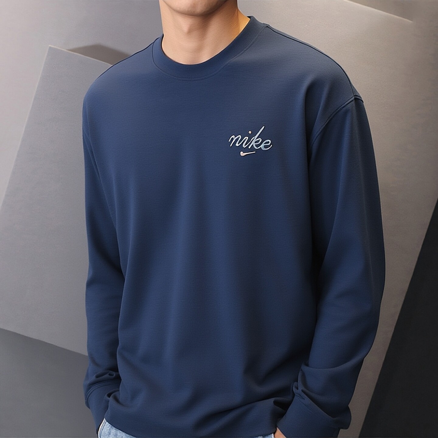 Nike耐克藏蓝色长袖男子