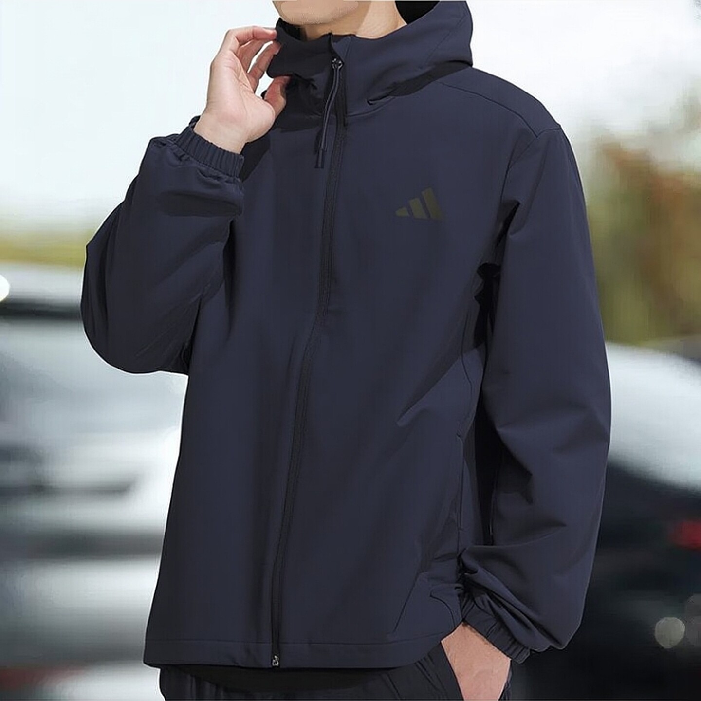 Adidas蓝色外套男秋季新