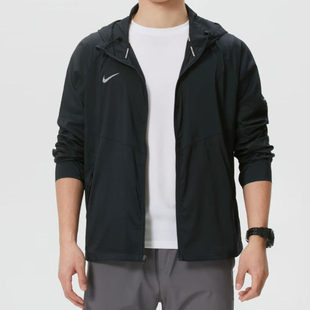 耐克NIKE连帽外套男款2026春季新款黑色运动服跑步梭织夹克IR8440
