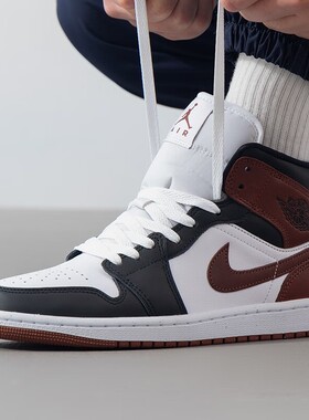 nike耐克男鞋 AIR JORDAN 1时尚黑白潮流运动篮球鞋HF3216-102