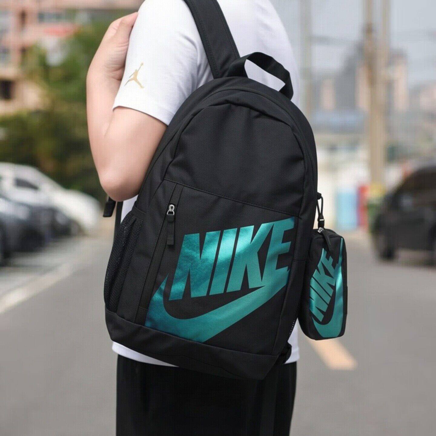 Nike耐克黑色儿童背包潮流时尚双肩包新款男女休闲包运动学生书包