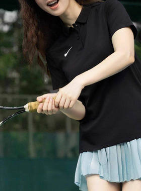 NIKE耐克女装短袖黑色POLO衫26新款DRI-FIT速干透气T恤IB8748-010