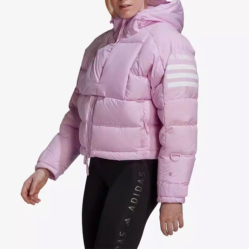 Adidas/阿迪达斯秋冬正品女士保暖短款连帽羽绒服HG3164